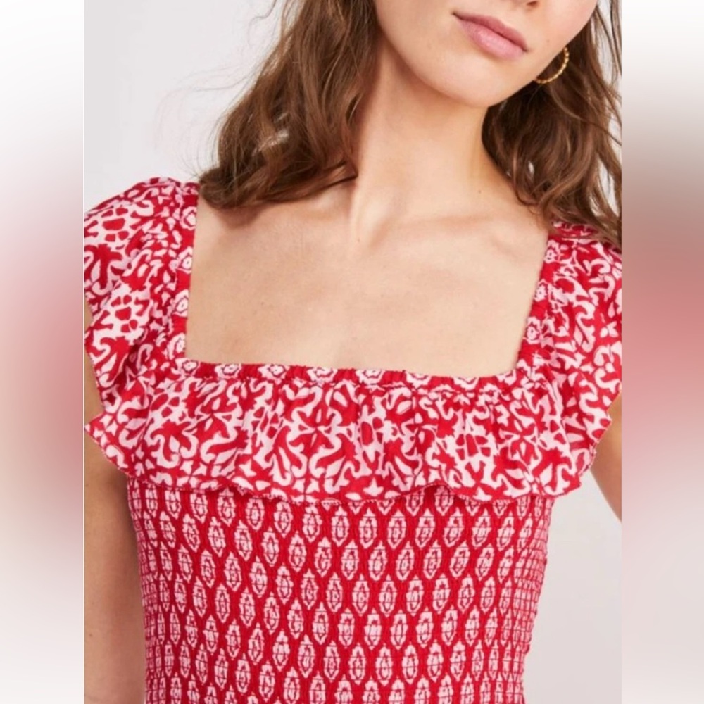 Vineyard Vines , Vineyard Tile Smocked Midi Dress. Woman’s Size Small - Picture 4 of 13